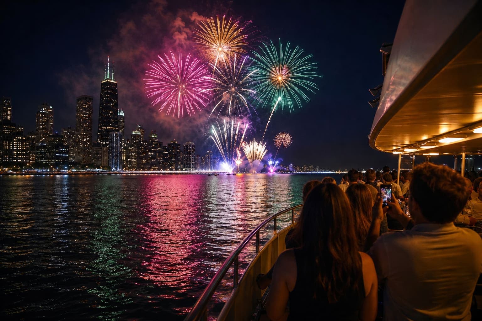 Navy Pier Fireworks Cruise at Navy Pier Marina — Chicago boating experience