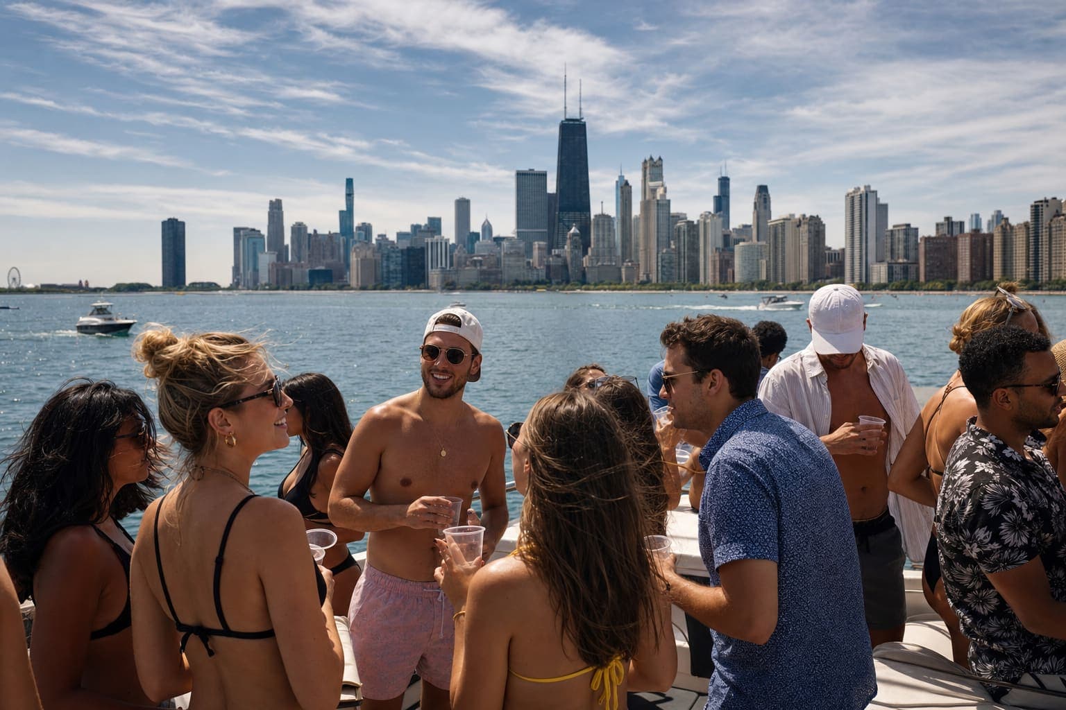 Chicago: Tiki Bar Cruise on Chicago River or Lake Michigan — Chicago boating experience